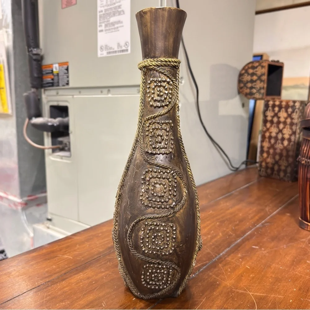 Carved Wooden Decorative Vase